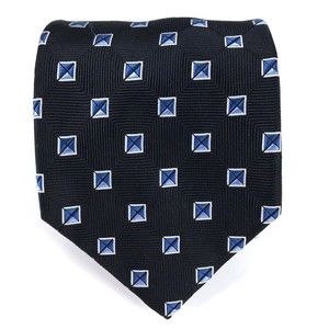 Jos A Bank Executive Collection Tie 100% Silk Textured Black Blue White Necktie